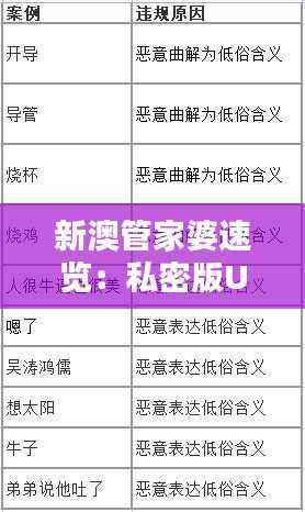 新澳管家婆速览:私密版UPA126.85动态词汇解析