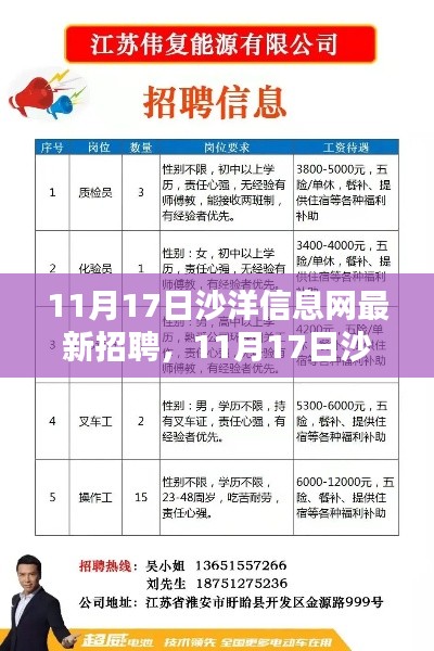 11月17日沙洋信息网招聘专题报道