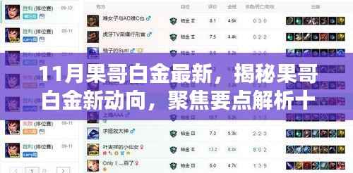 揭秘果哥白金新动向,十一月最新动态聚焦解析