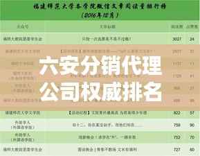 六安分销代理公司权威排名榜单揭晓!