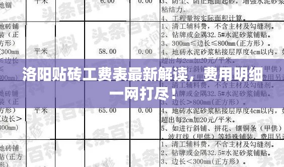洛阳贴砖工费表最新解读,费用明细一网打尽!