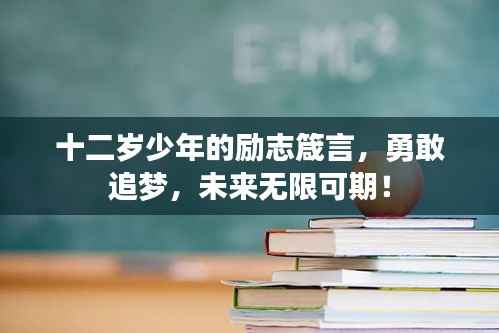 十二岁少年的励志箴言,勇敢追梦,未来无限可期!