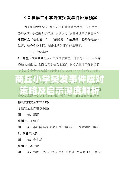 商丘小学突发事件应对策略及启示深度解析