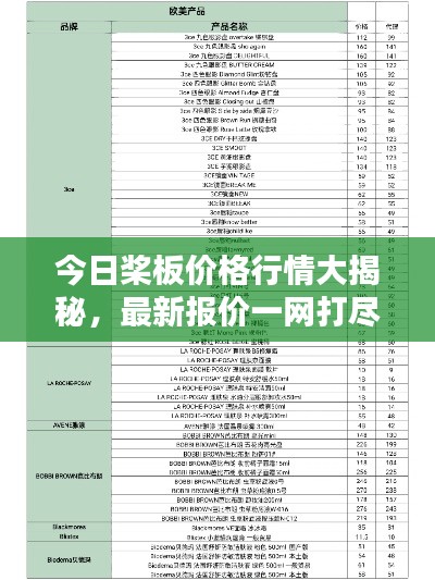今日桨板价格行情大揭秘,最新报价一网打尽